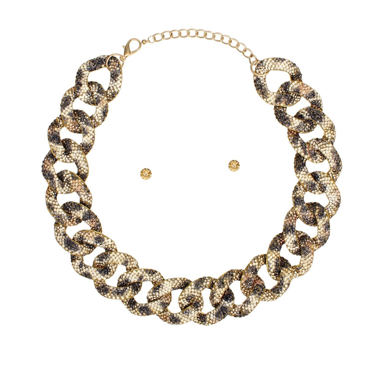 Chain Wild Child Leopard Stone Encrusted Necklace