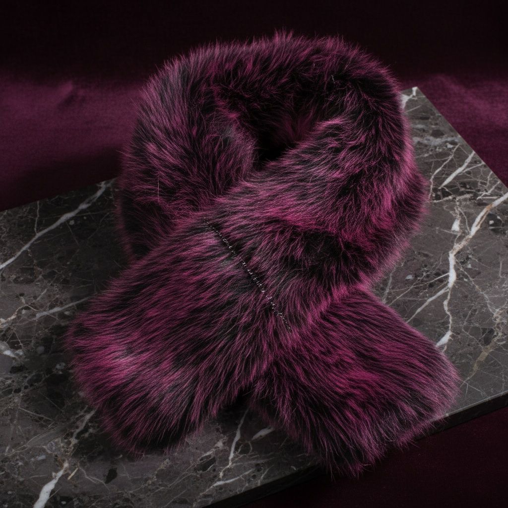 Scarf Luxe Faux Fur Fuchsia Collar Winter Stole