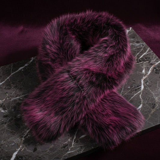 Scarf Luxe Faux Fur Fuchsia Collar Winter Stole