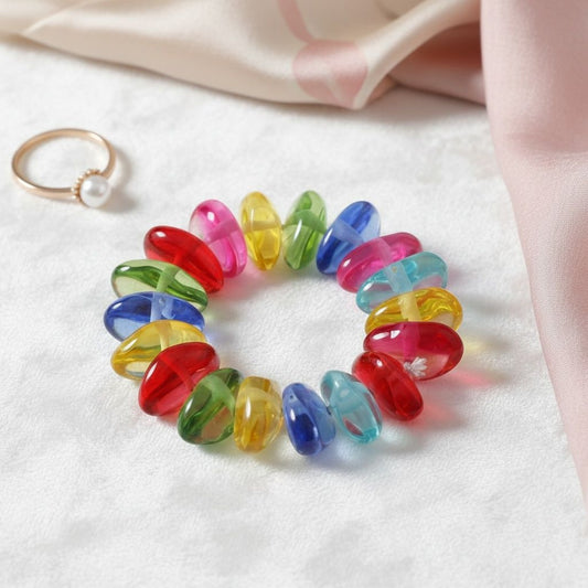 Multicolor Transparent Bead Stretch Bracelet