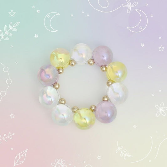 Bracelet Purple Yellow Iridescent Bubble Ball Bead