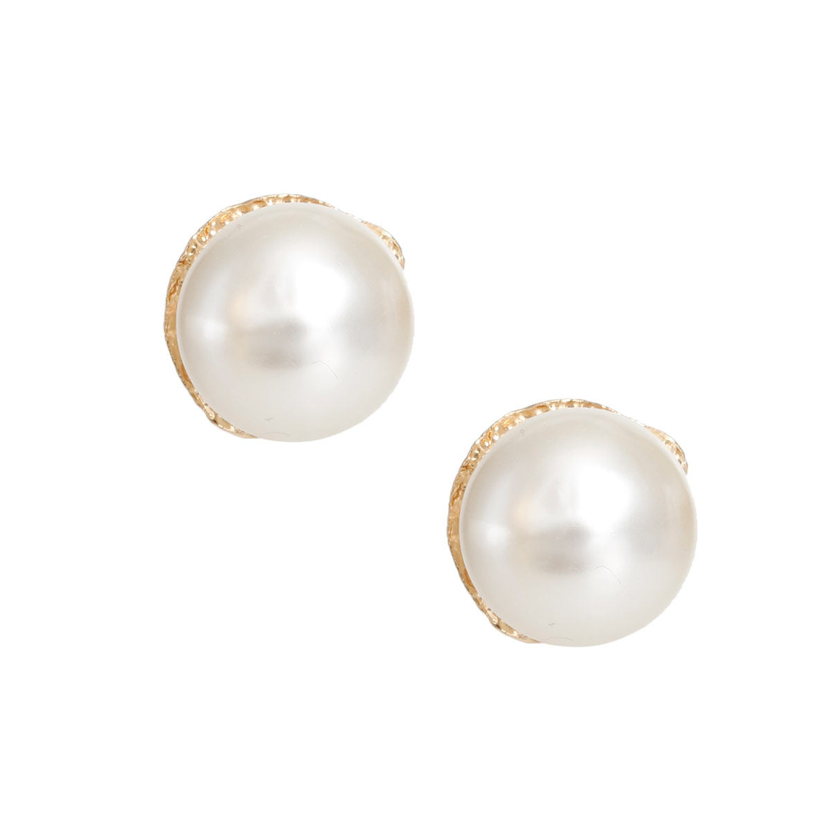 Clip On Cream Bubblegum Pearl Earrings for Women