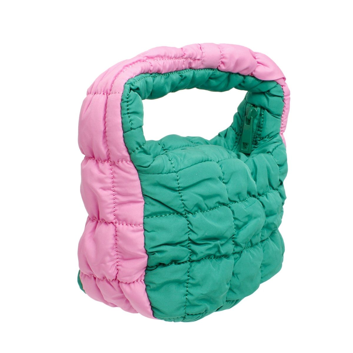 AKA Sorority Mini Quilted Puffer Pink Green Bag