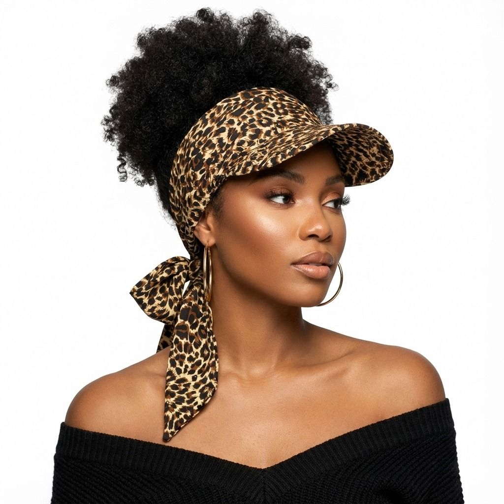 Varsatile Scarf Baseball Cap Leopard Print Hat for Women