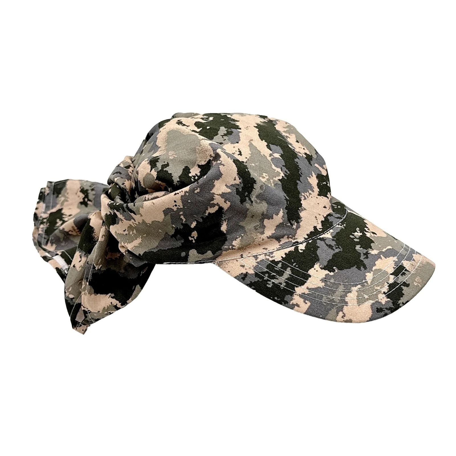 Versatile Scarf Baseball Cap Camouflage Print Hat for Women