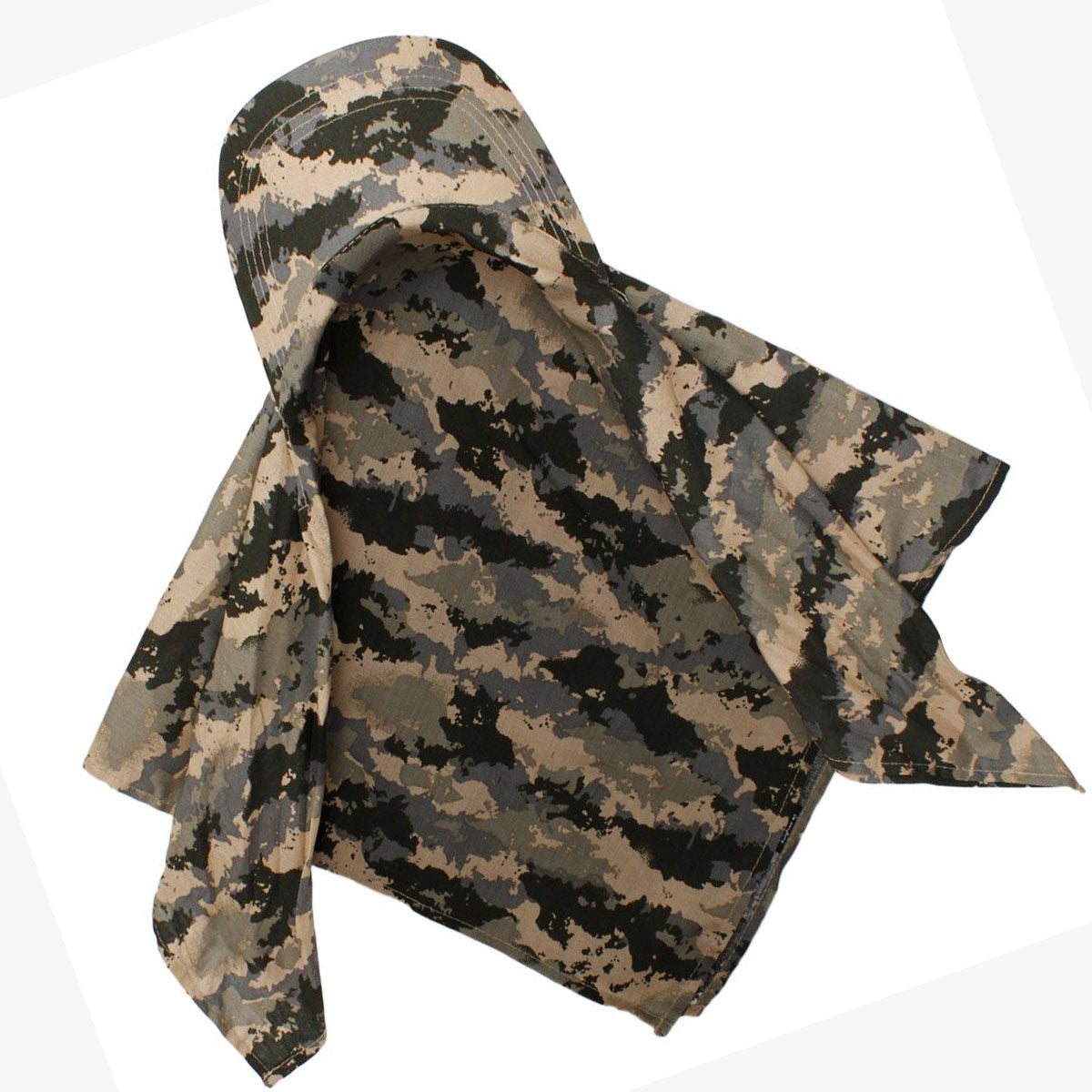 Versatile Scarf Baseball Cap Camouflage Print Hat for Women