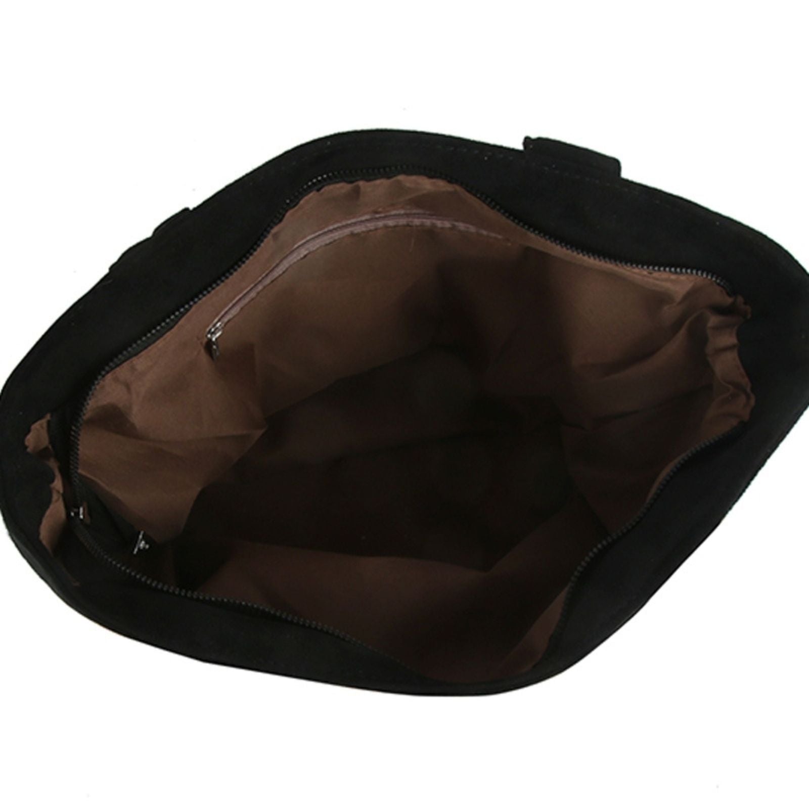 Tote Bag Yellow Suede Black Trim Shoulder Purse