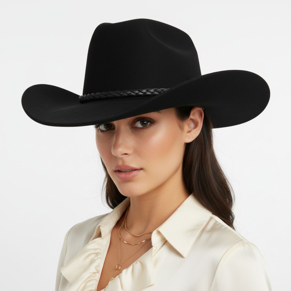 Cowboy Hat Black Soft Suede Cattleman Western Hat