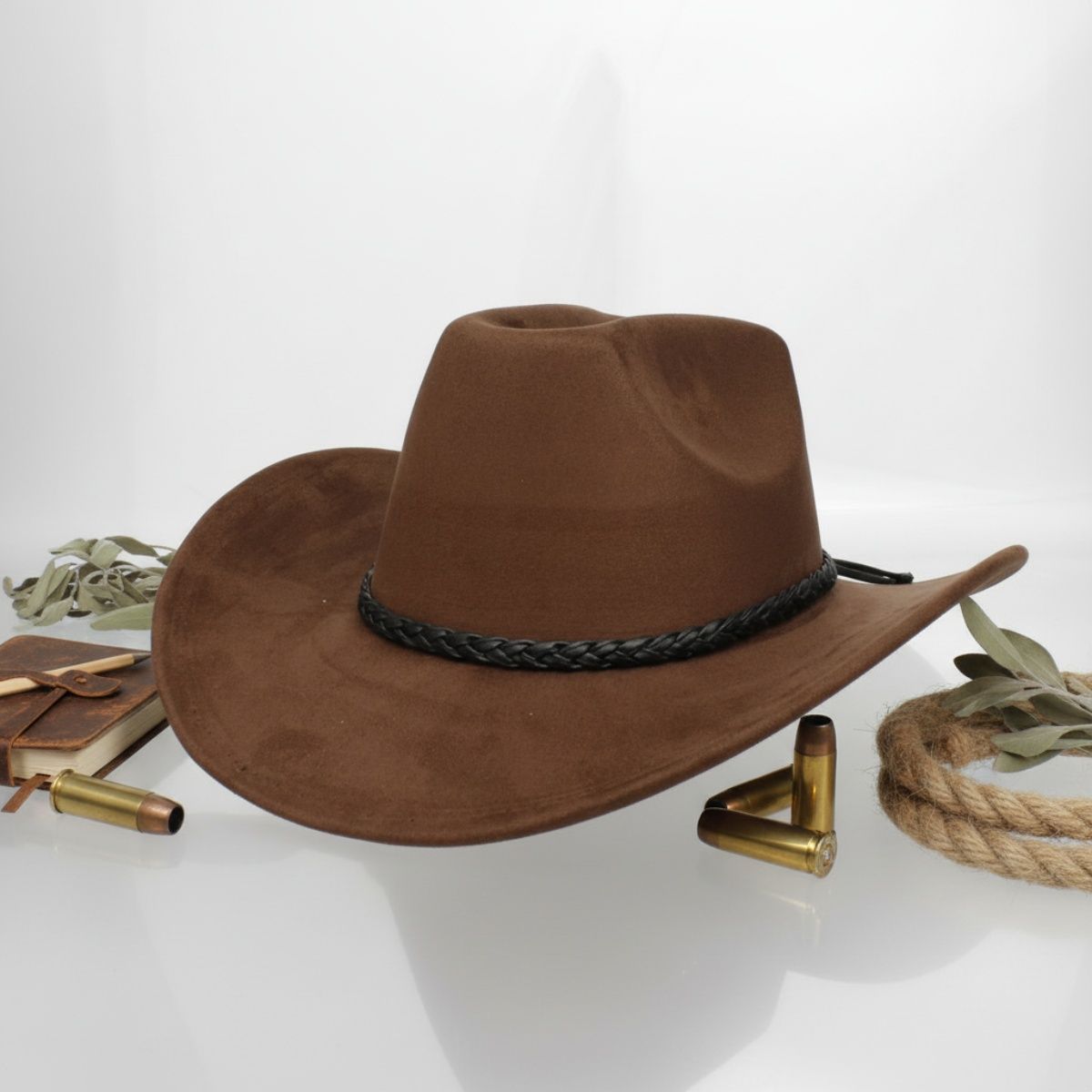 Cowboy Hat Brown Soft Suede Cattleman Western Hat