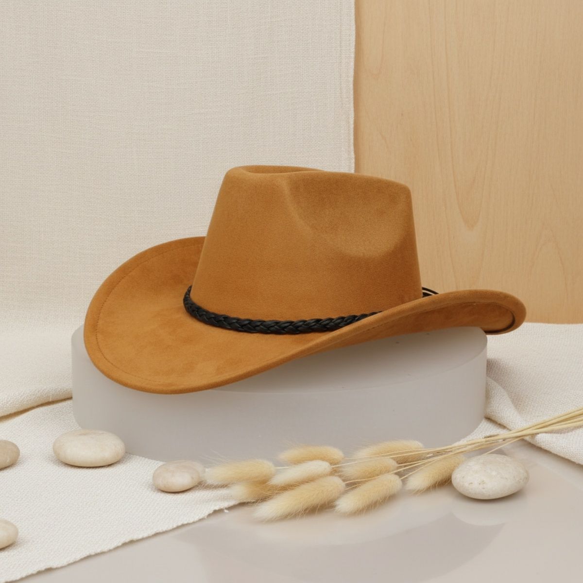 Cowboy Hat Camel Soft Suede Cattleman Western Hat
