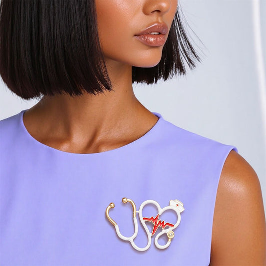 Brooch White Nurse Medical Stethoscope Pin