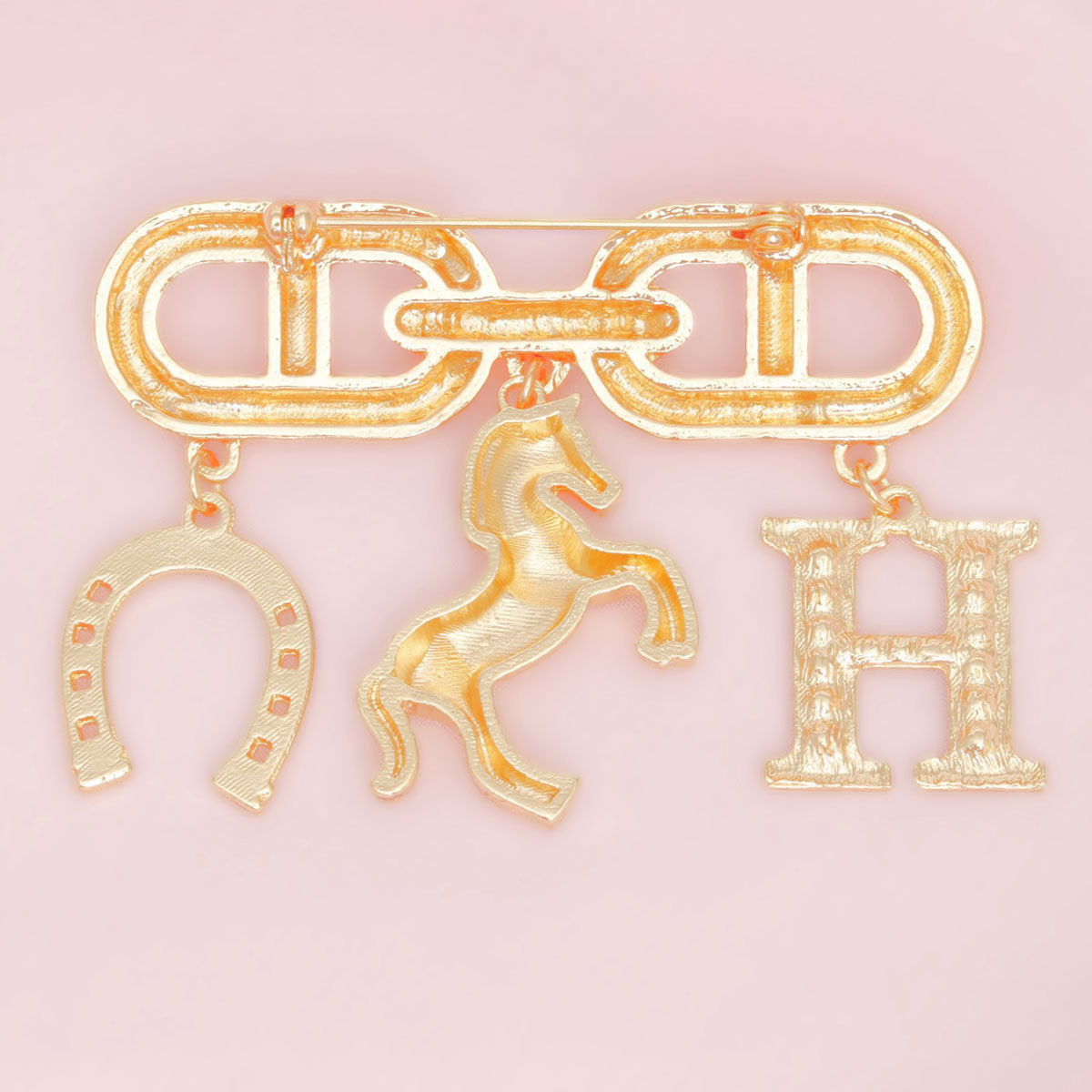 Brooch Gold Iconic H Equestrian Parisian Pin