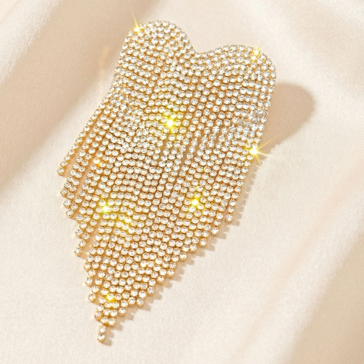 Brooch Gold Playful and Flirty Fringe Heart Pin