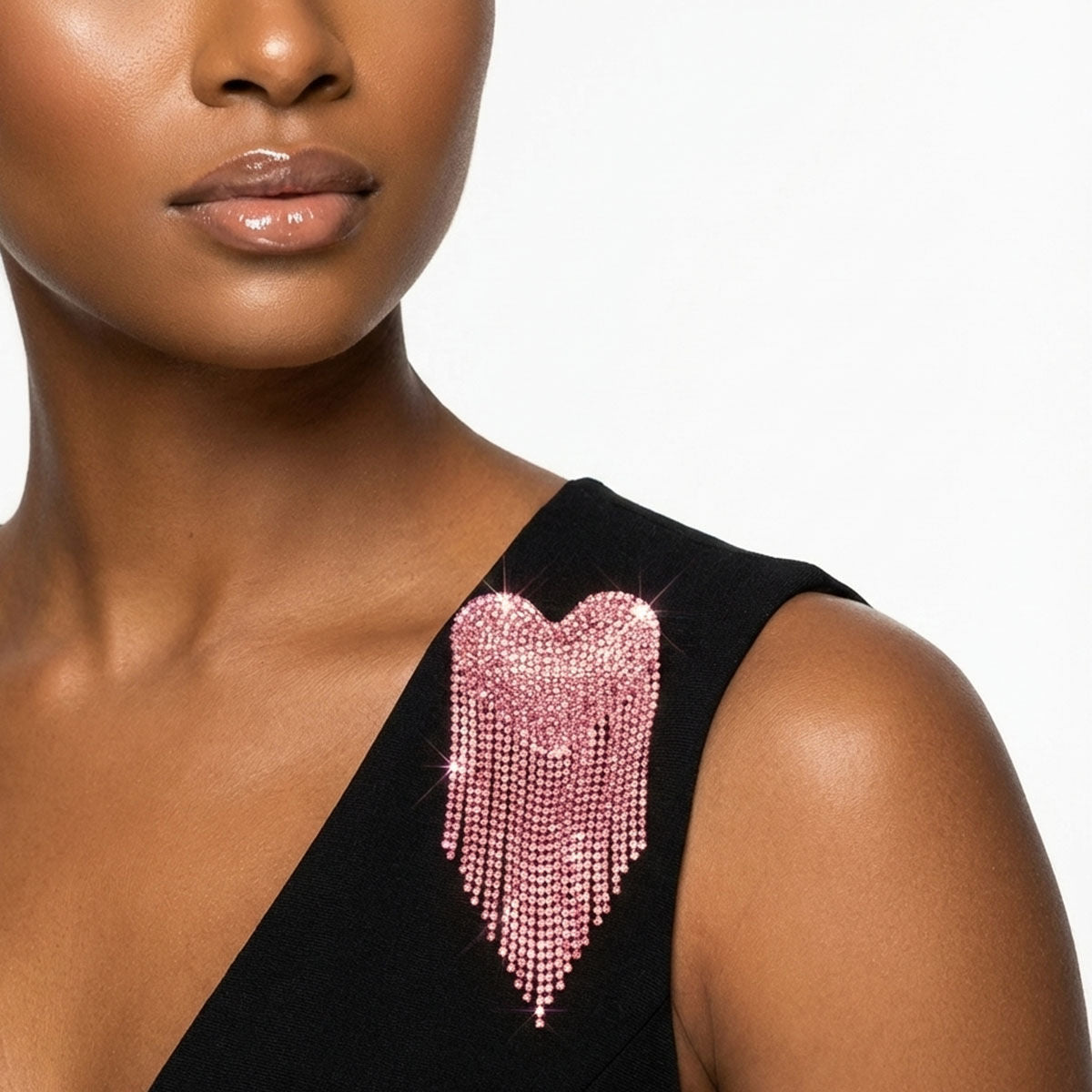 Brooch Pink Playful and Flirty Fringe Heart Pin