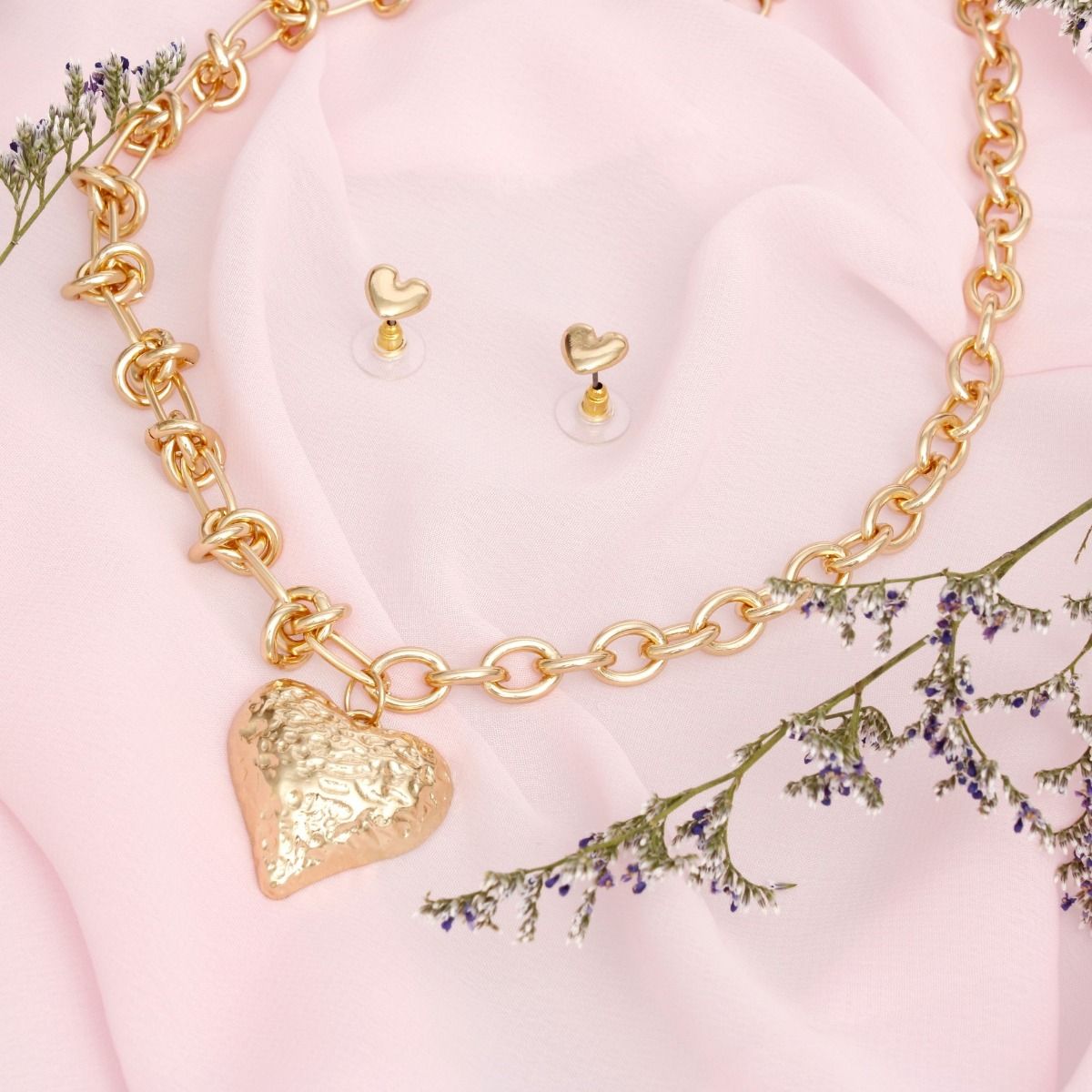 Pendant Gold Heart Knotted Chain Necklace Women