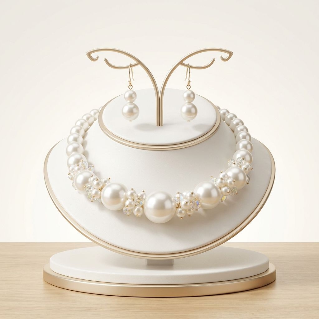 Cream Pearl Bead Cluster Single Strand Necklace