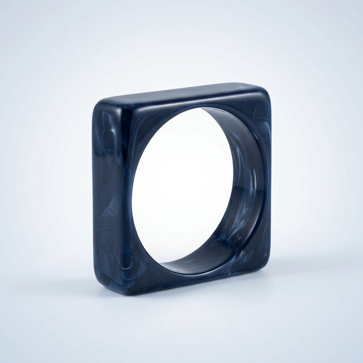 Bangle Navy Marbled Square Retro Bracelet