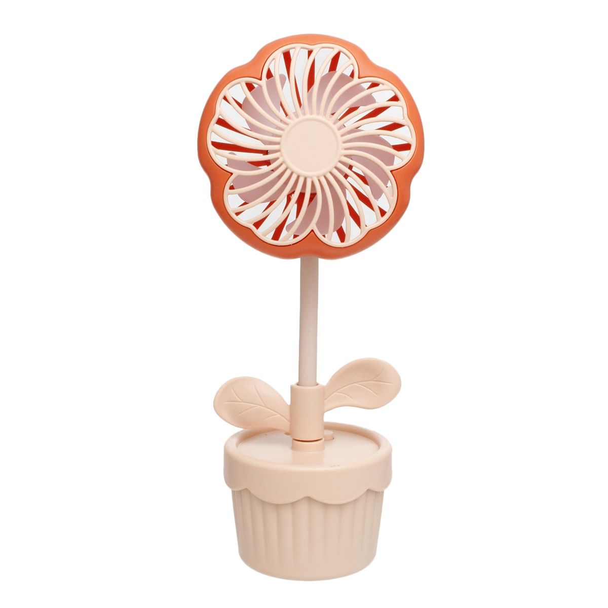 Portable Desk Fan Pink Flower Pot Little Honey
