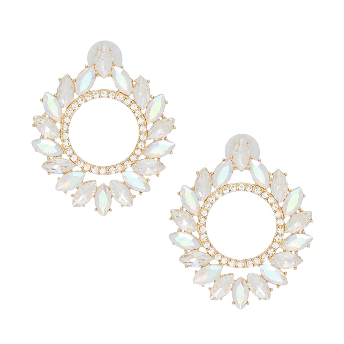 Studs Glistening Aurbo Crystal Wreath Earrings