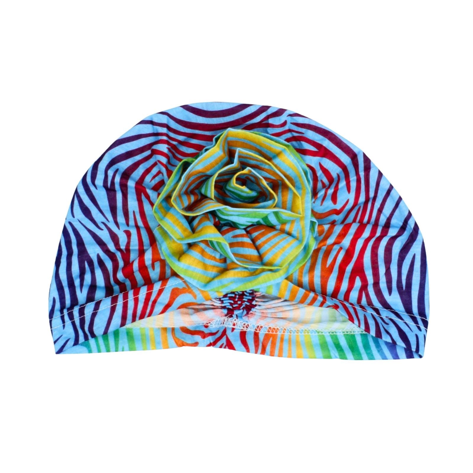 Turban Pre-Tied Flower Green Ombre Zebra for Women