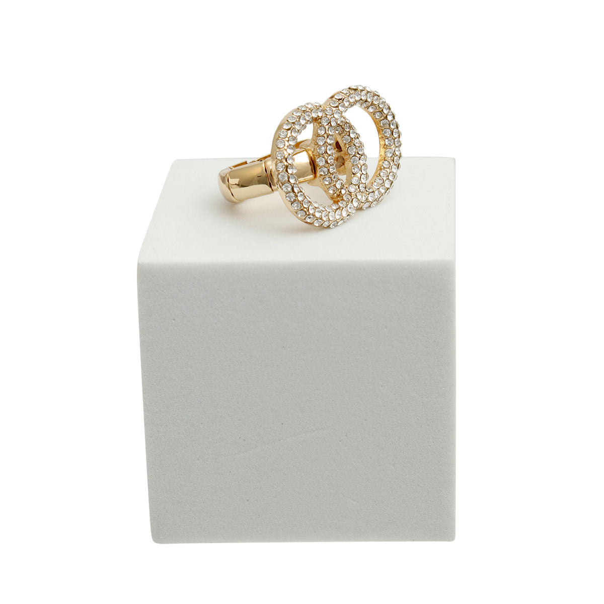 Gold Pave Infinity Link Ring
