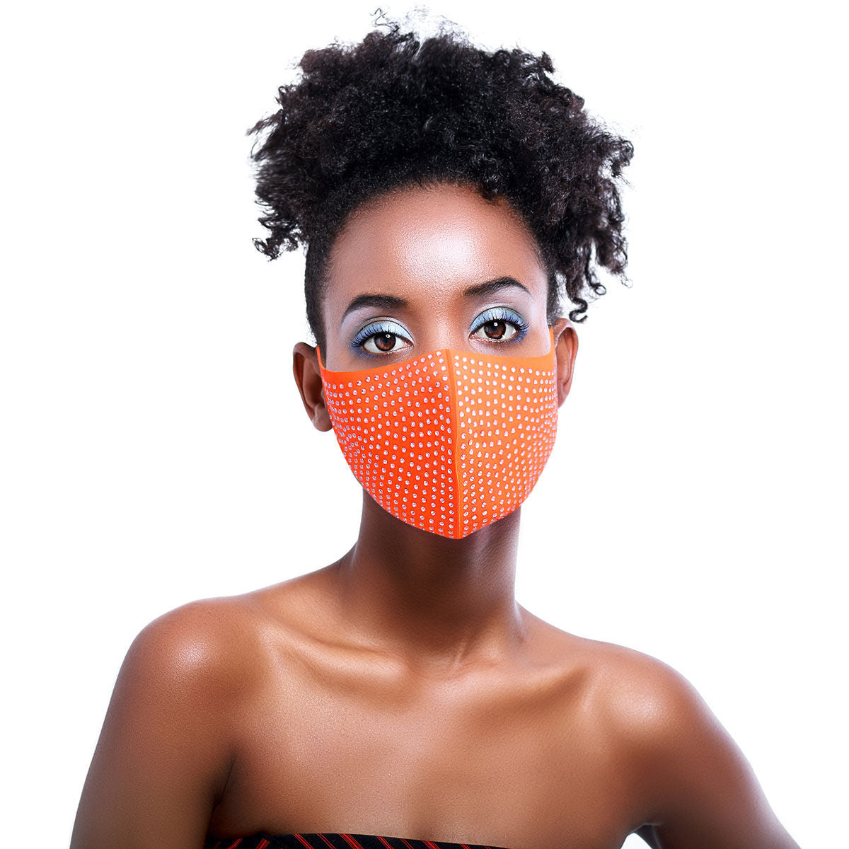 Neon Orange Sparkly Face Mask