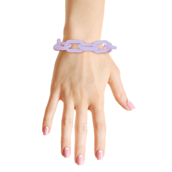 Lavender Rubber Coated Chain Bracelet