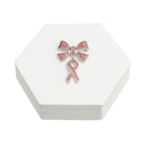 Double Pink Ribbon Silver Brooch