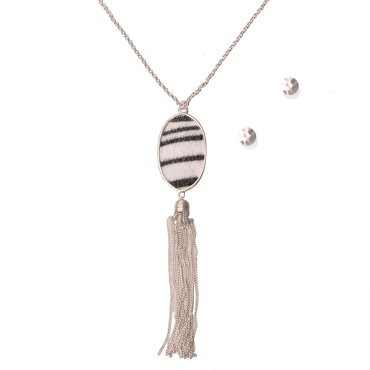 Zebra Pendant Necklace Set
