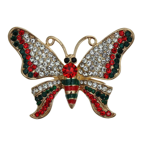 Red and Green Butterfly Brooch