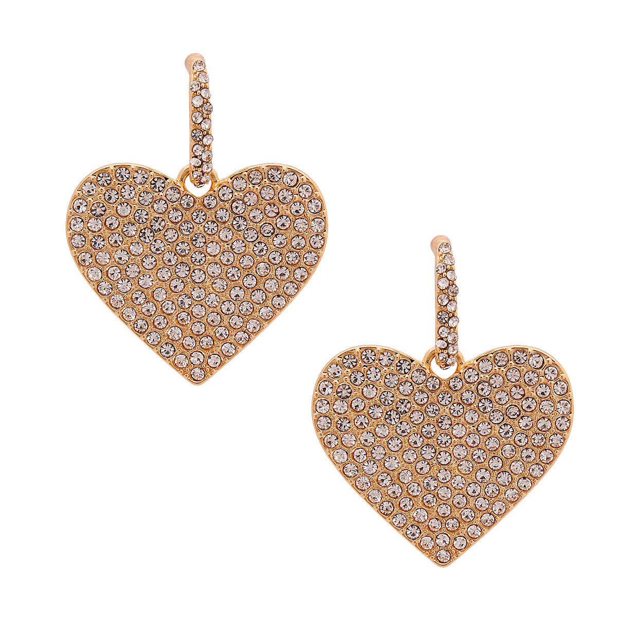Gold Huggie Heart Earrings