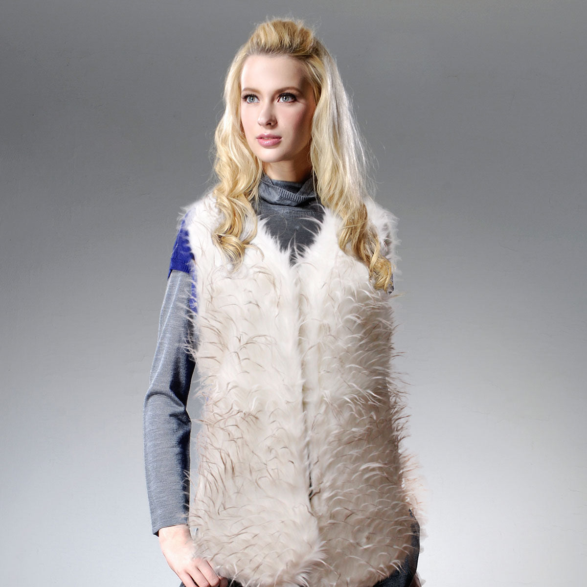 White Faux Fur Fashion Vest