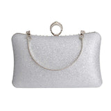 Silver Hardcase Ring Clutch