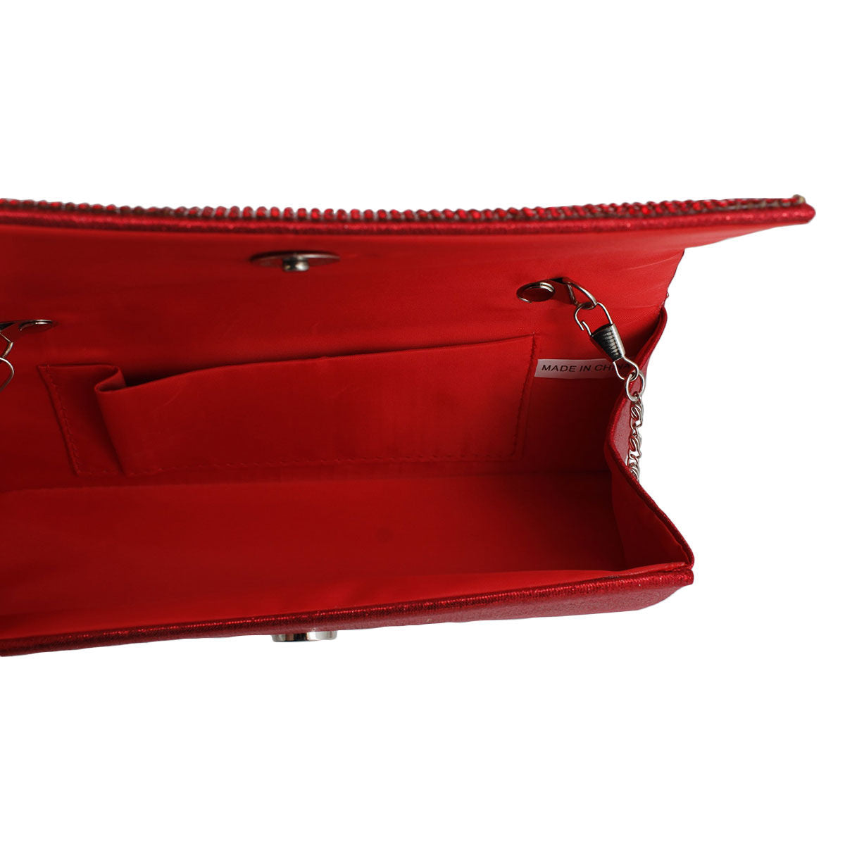 Clutch Red Rhinestone Evening Bag for Women