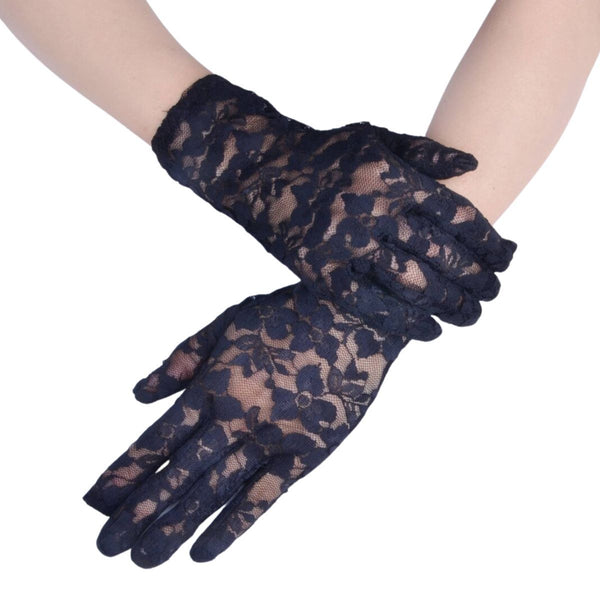Black Short Lace Gloves