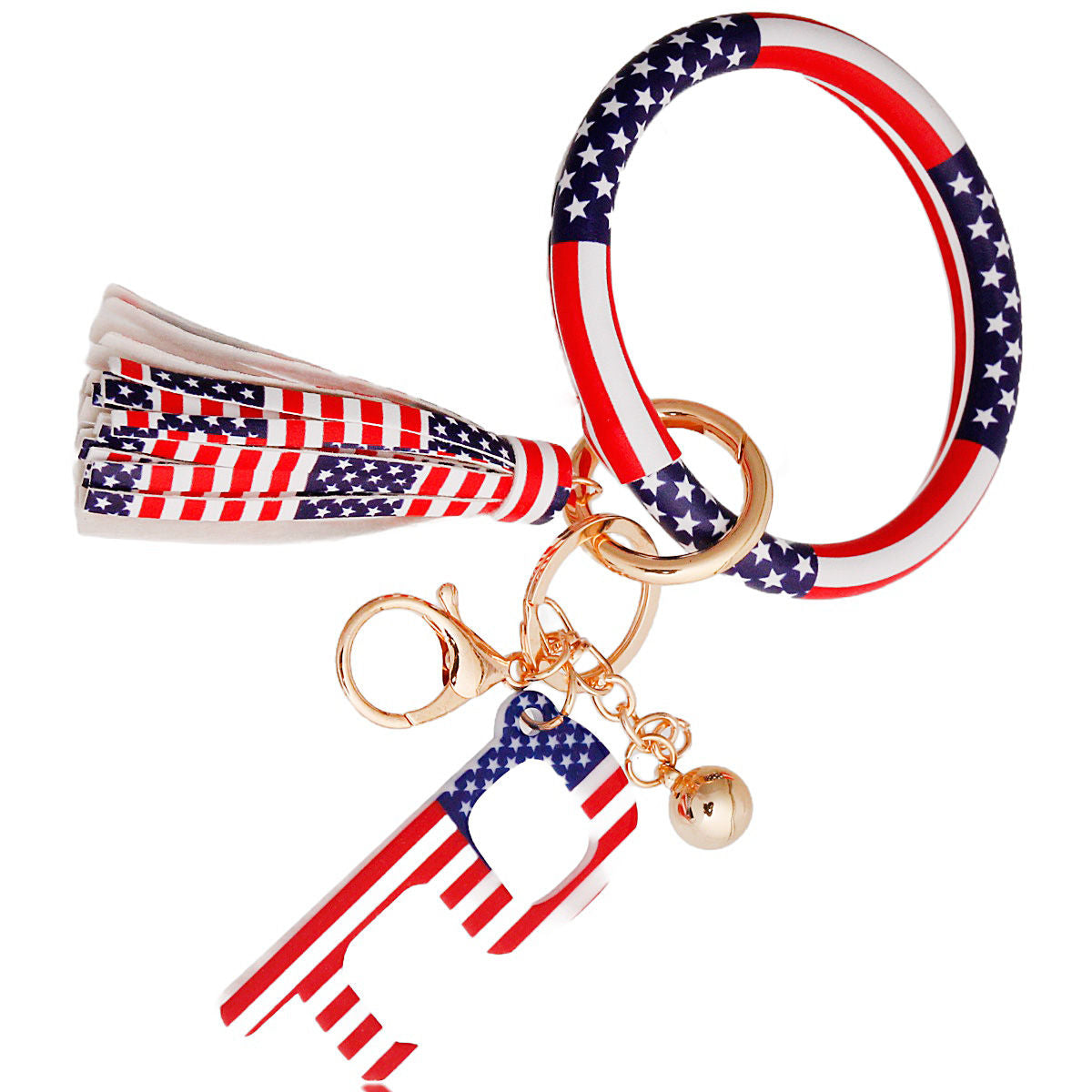 American Flag Safety Keychain Bracelet