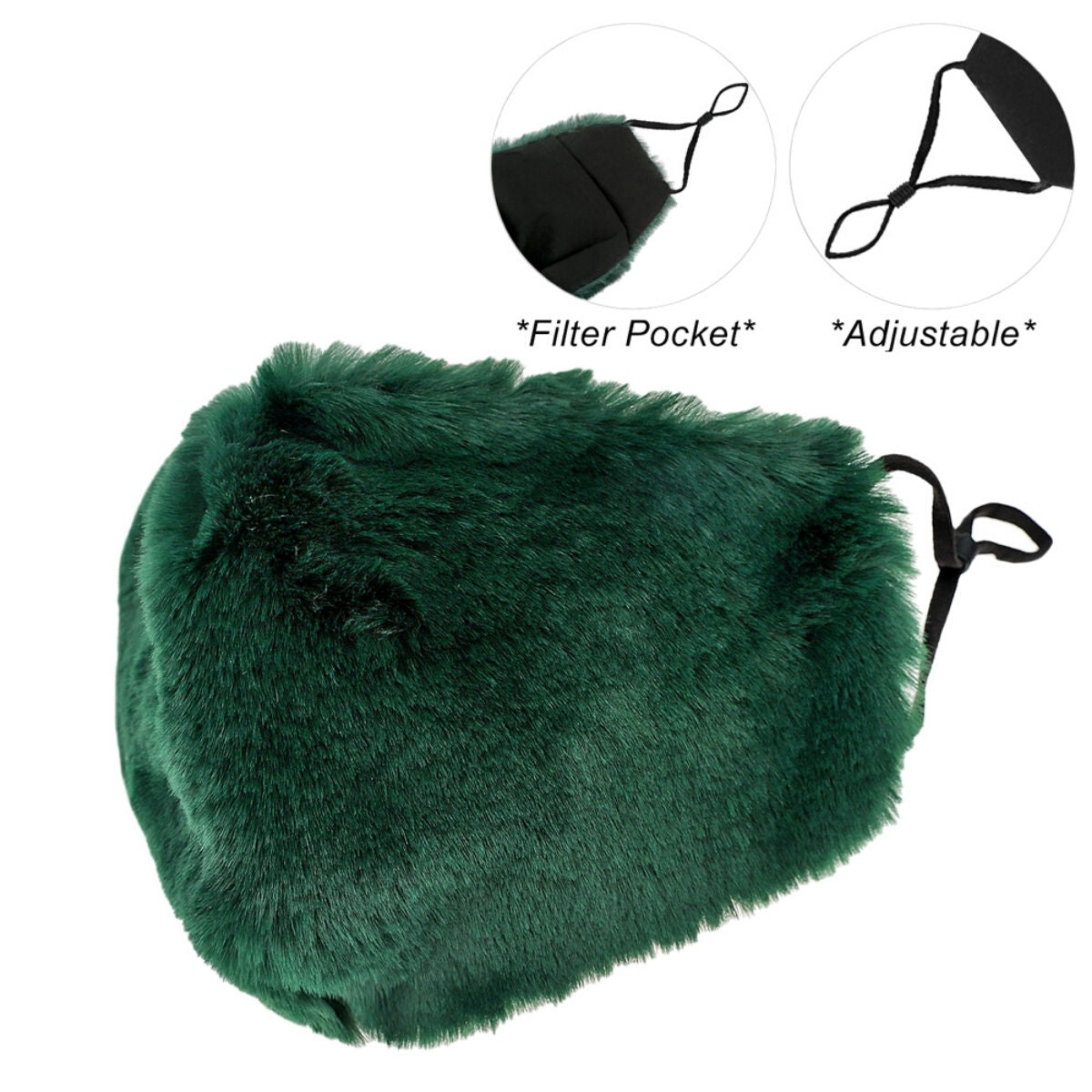 Green Faux Fur Mask