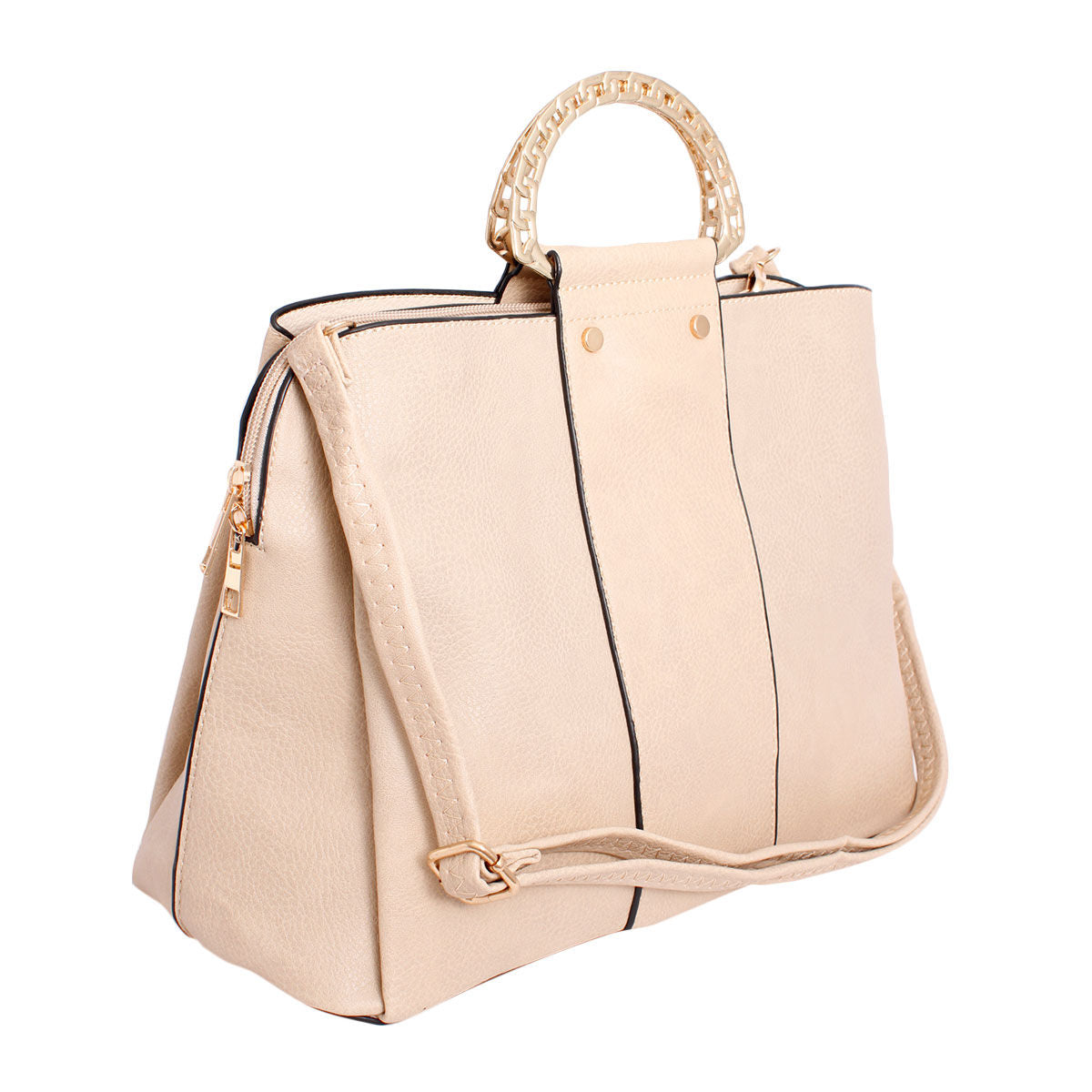 Purse Ivory Rigid Top Handle Handbag for Women