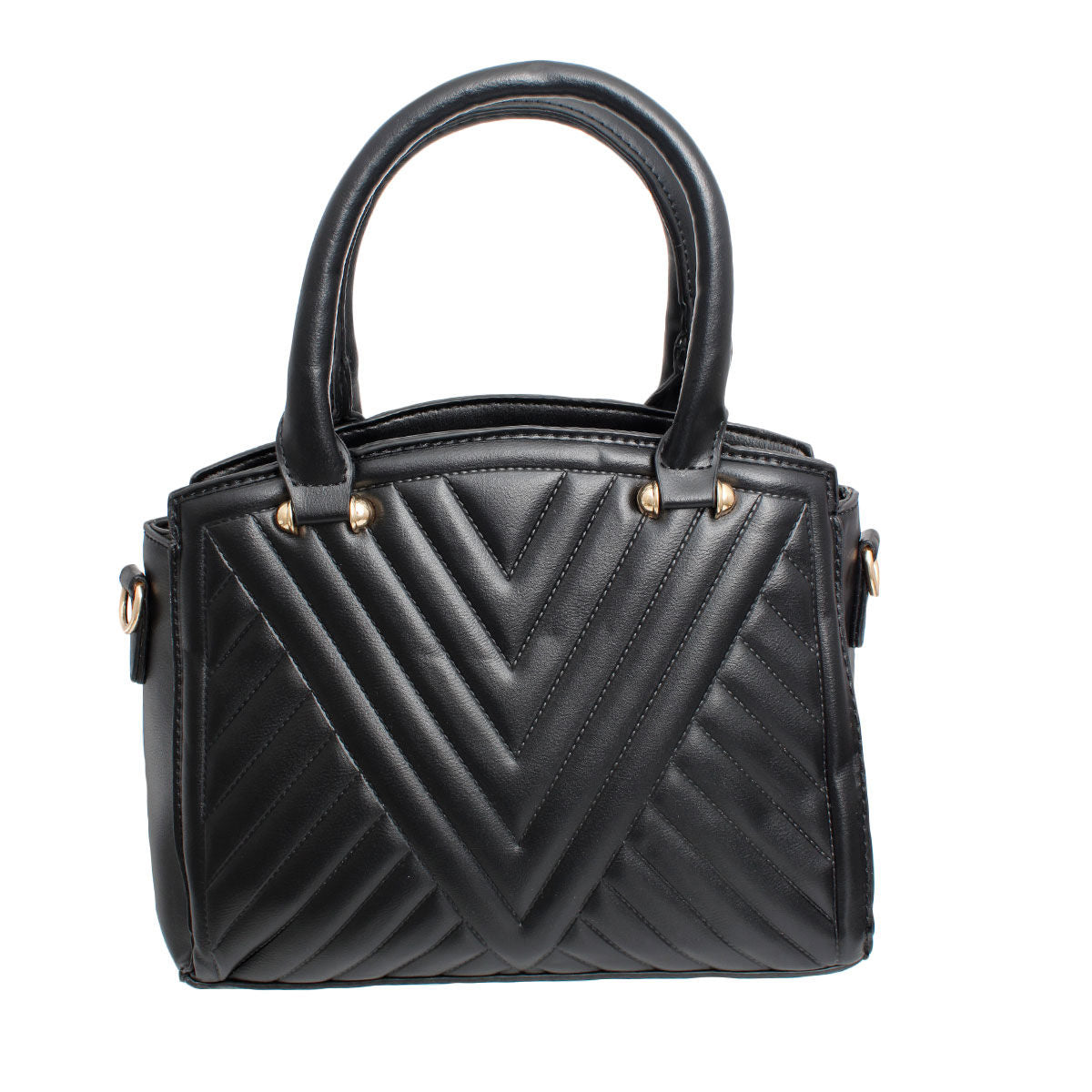 Purse Black Chevron Quilted Set Bag for Women