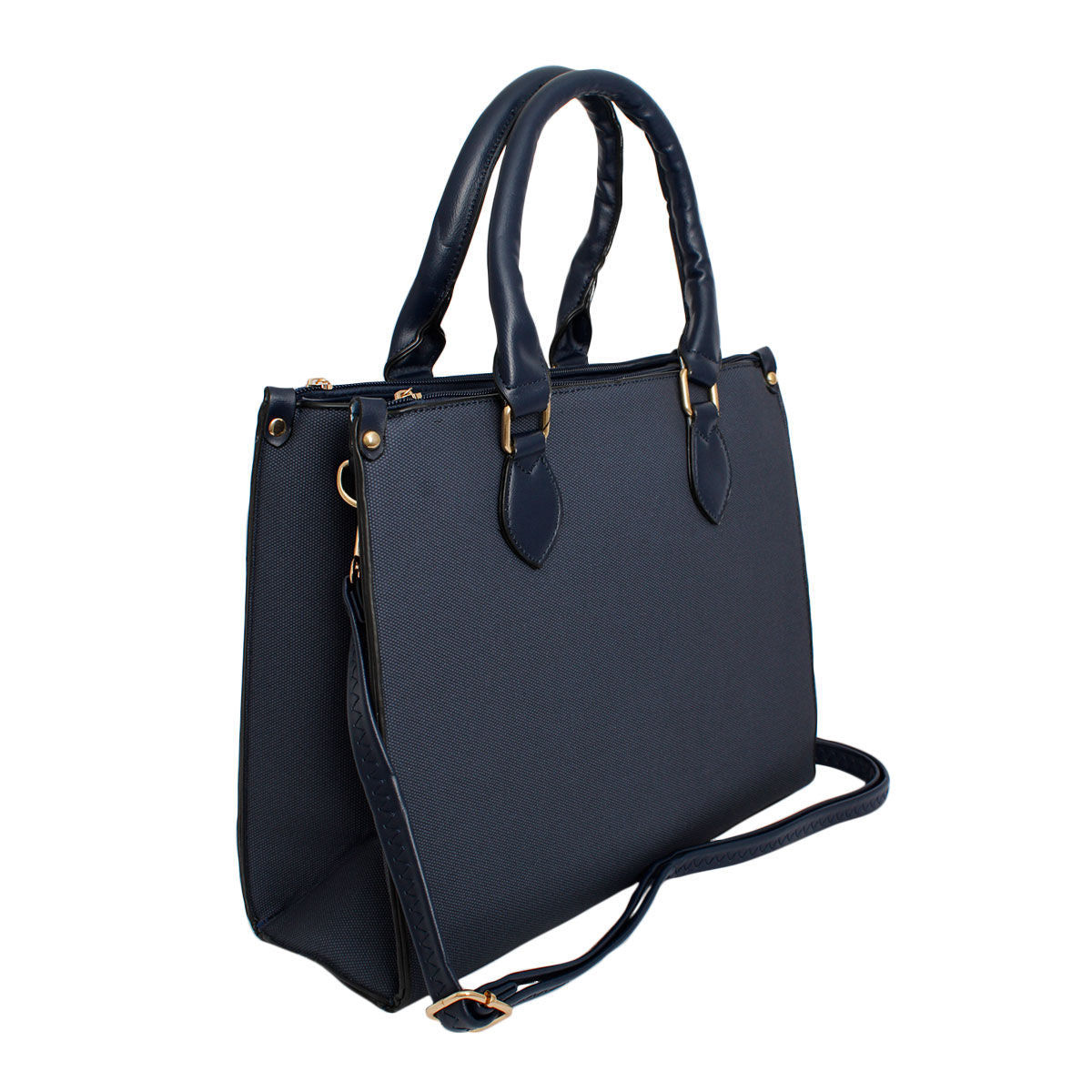 Purse Blue Pebble Grain Satchel Handbag for Women