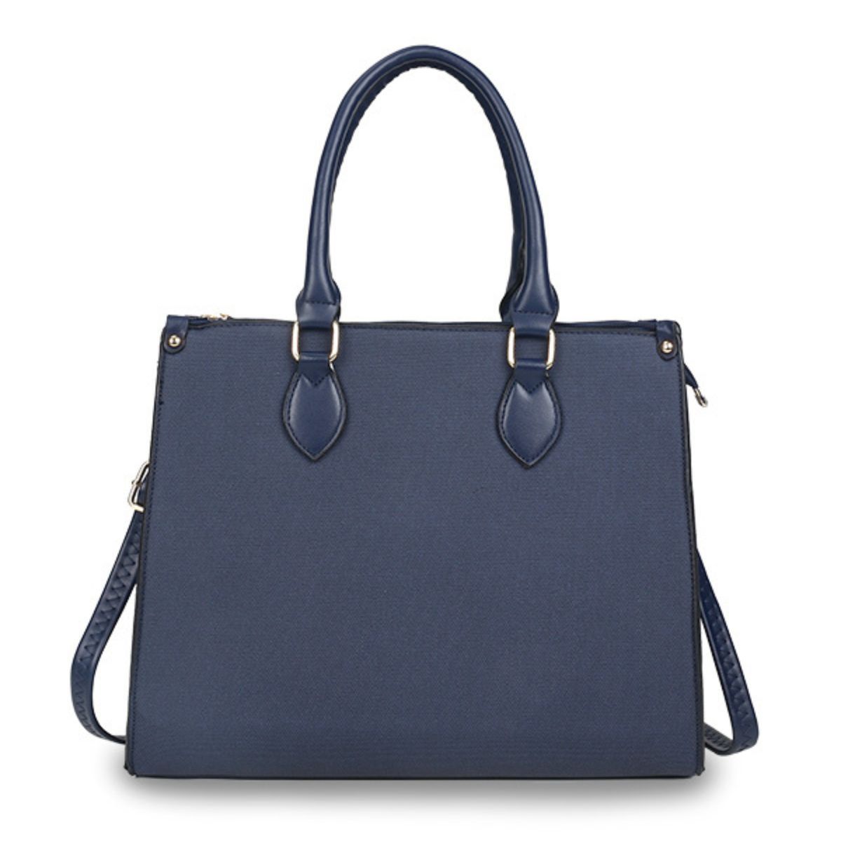 Purse Blue Pebble Grain Satchel Handbag for Women