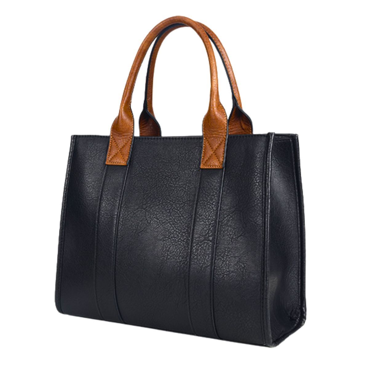 Purse Black Soft Grain Satchel Bag for Women