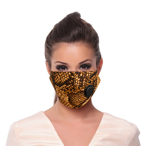 Brown Snake Skin Filter Mask