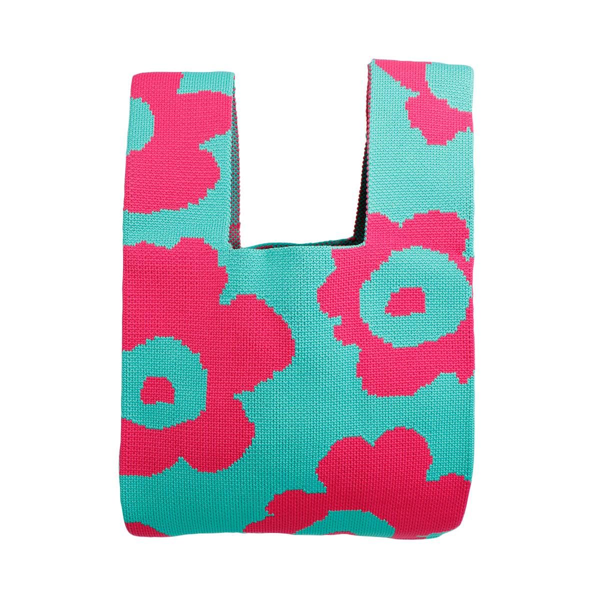 Purse Pink Green Flower Handbag For Women