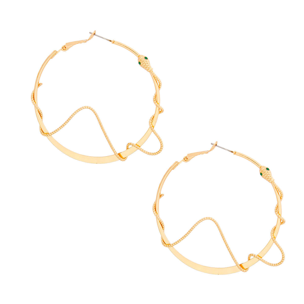 Gold Snake Wrapped Hoops