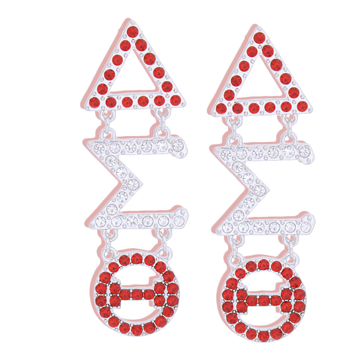 Dangle Red Delta Rhinestone Earrings for Women
