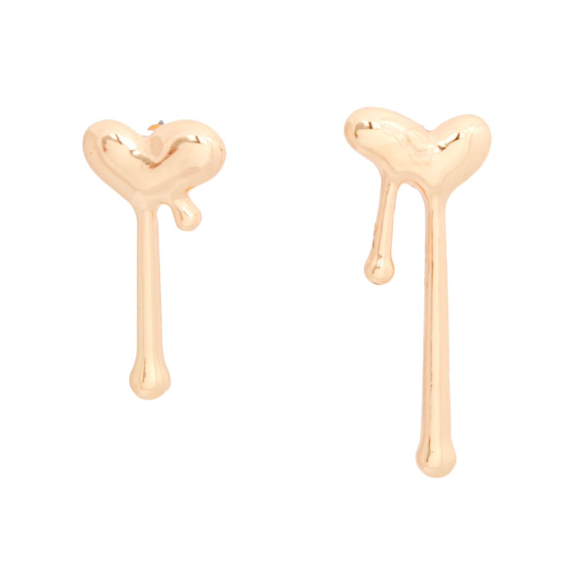 Stud Gold Small Dripping Heart Earrings for Women