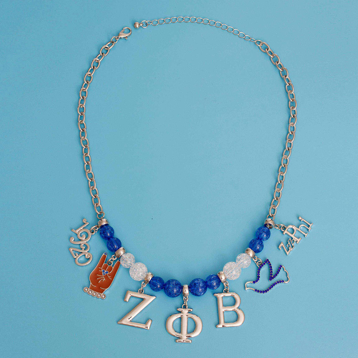 Blue Bead Zeta Necklace