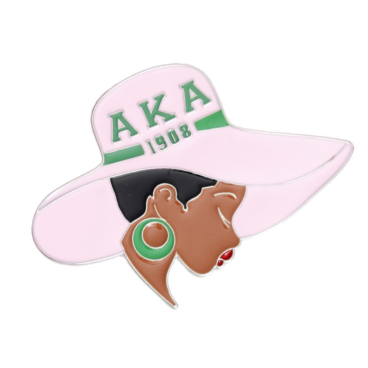Pink Green Greek Letter Hat Pin