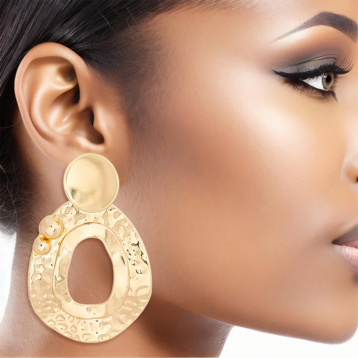 Dangle Gold Medium Bubble Drop Earrings for Women
